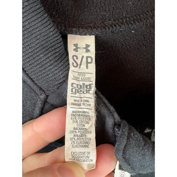 Under Armour Black Zip Up Hooded Fitted Cotton Blend Jacket Size Small - Picture 4 of 6